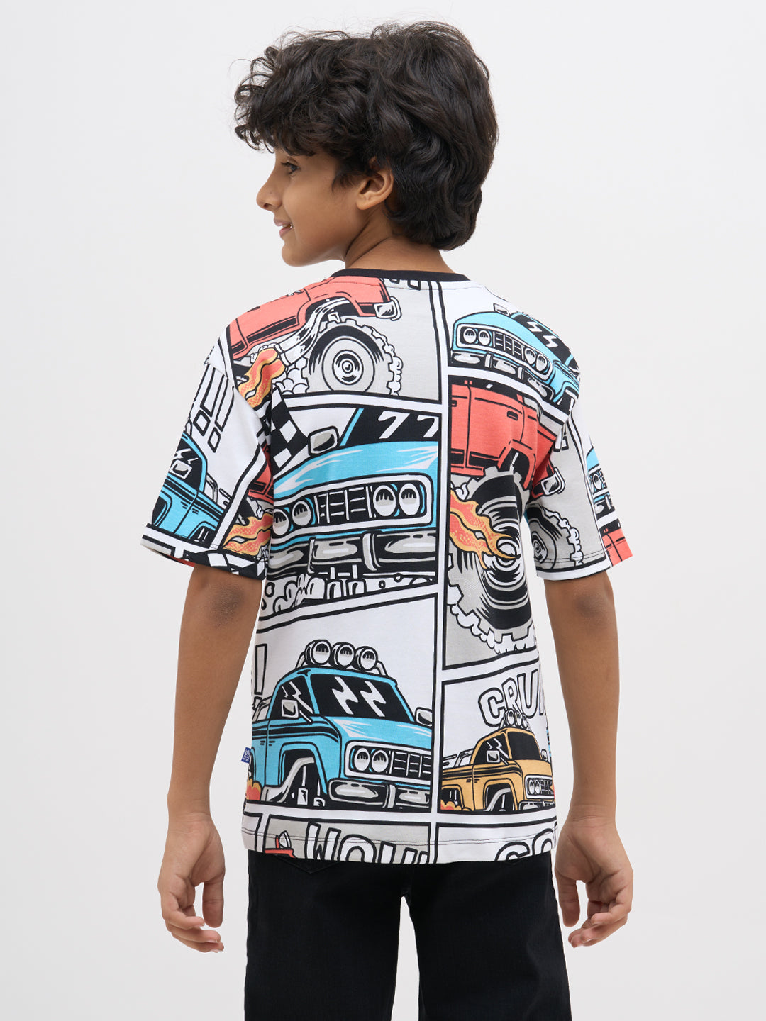 White Graphic Print Cotton T-Shirt