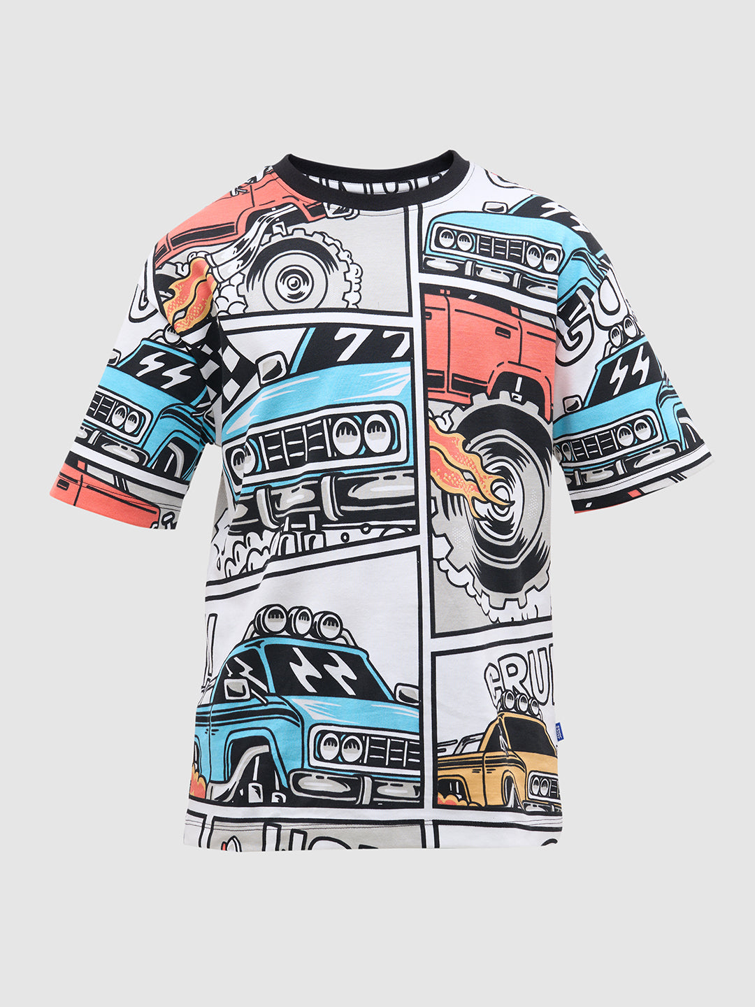 White Graphic Print Cotton T-Shirt