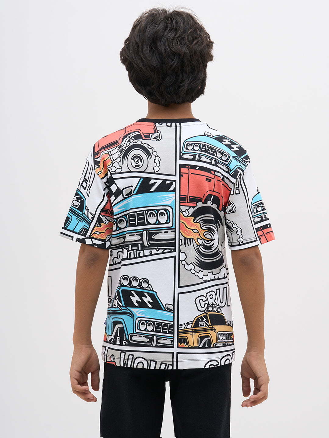 White Graphic Print Cotton T-Shirt