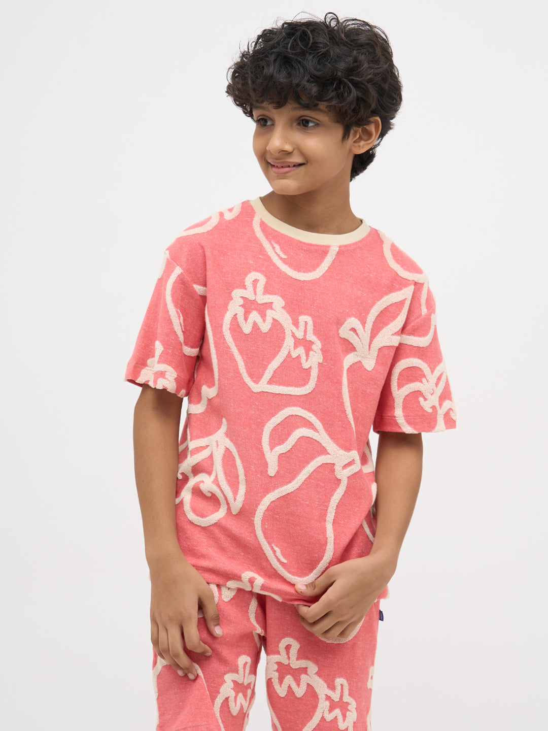 Pink Jacquard Oversized T-Shirt