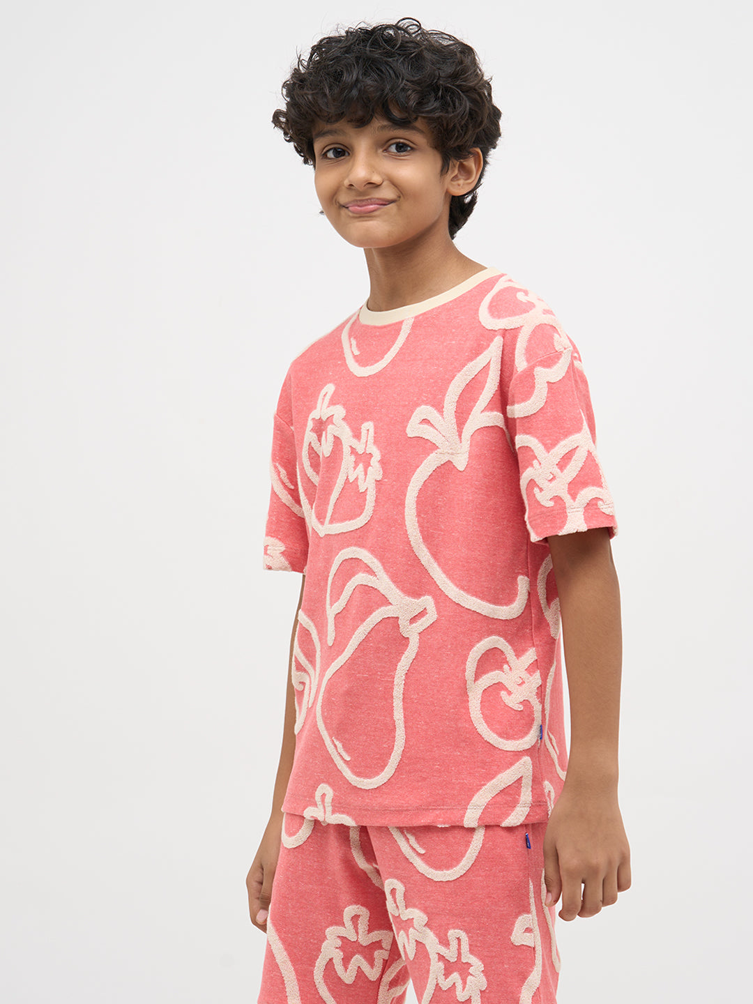 Pink Jacquard Oversized T-Shirt