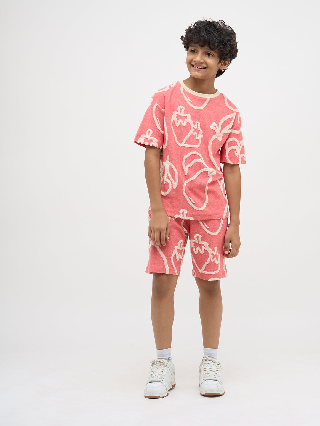 Pink Jacquard Oversized T-Shirt