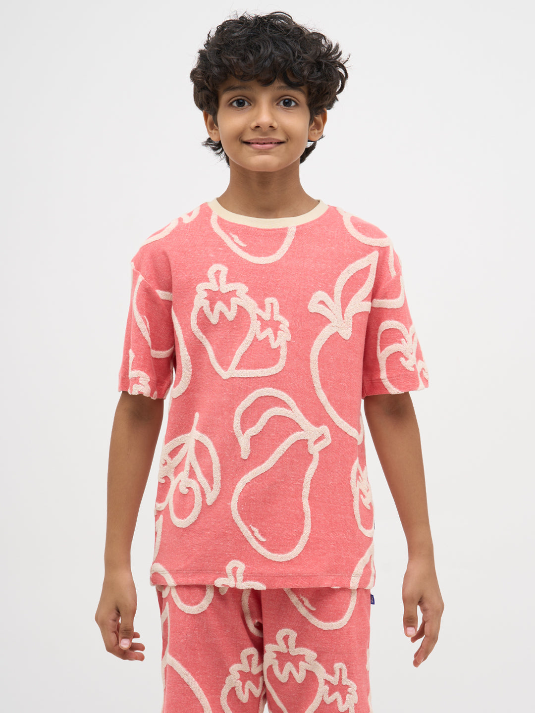 Pink Jacquard Oversized T-Shirt