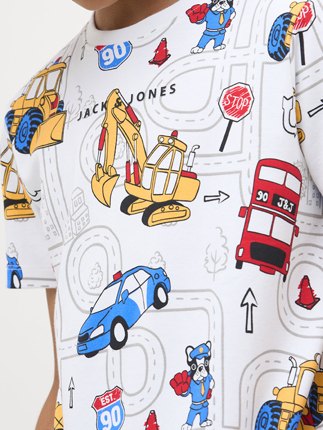 White Graphic Print Cotton T-Shirt