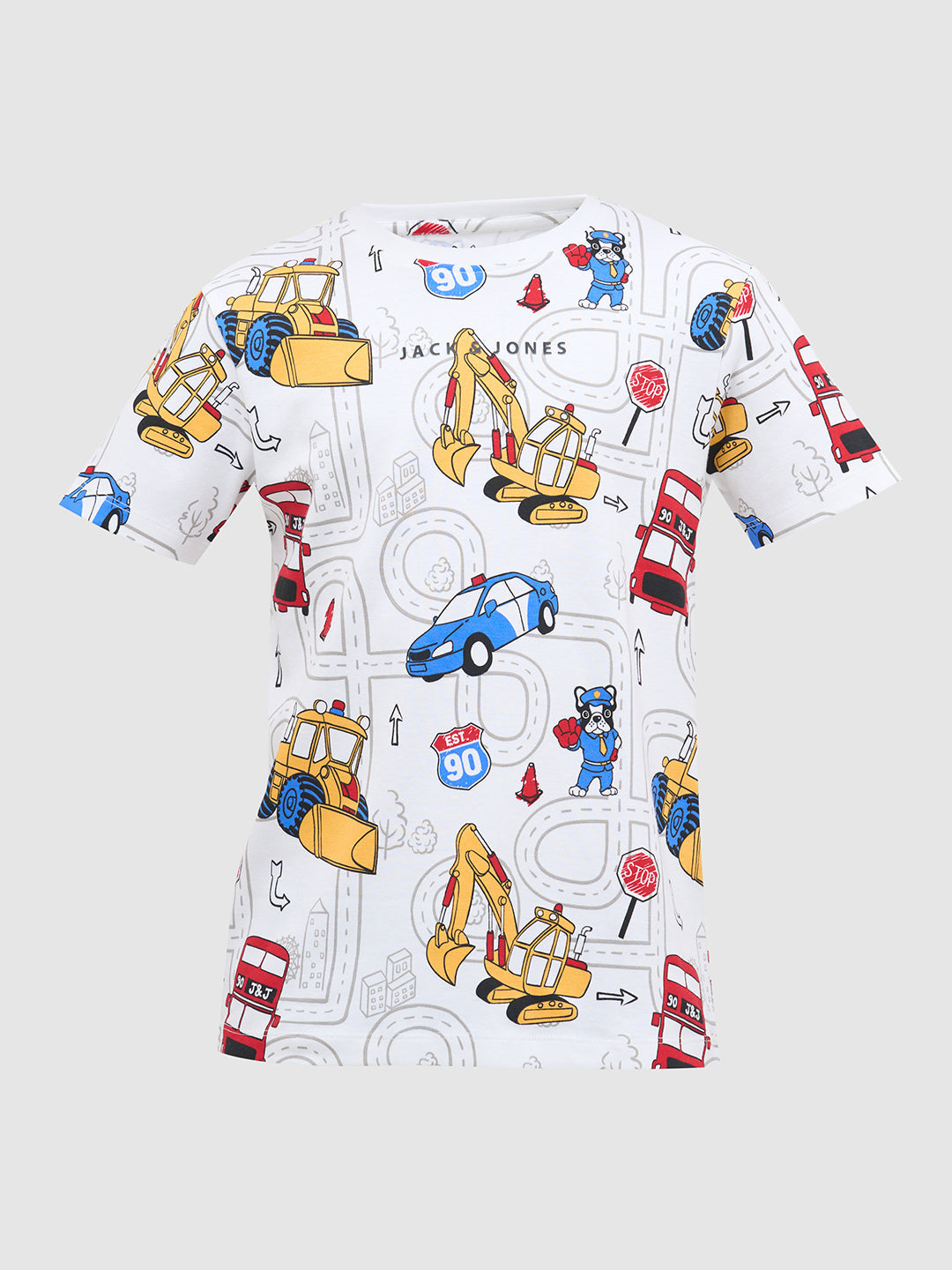 White Graphic Print Cotton T-Shirt