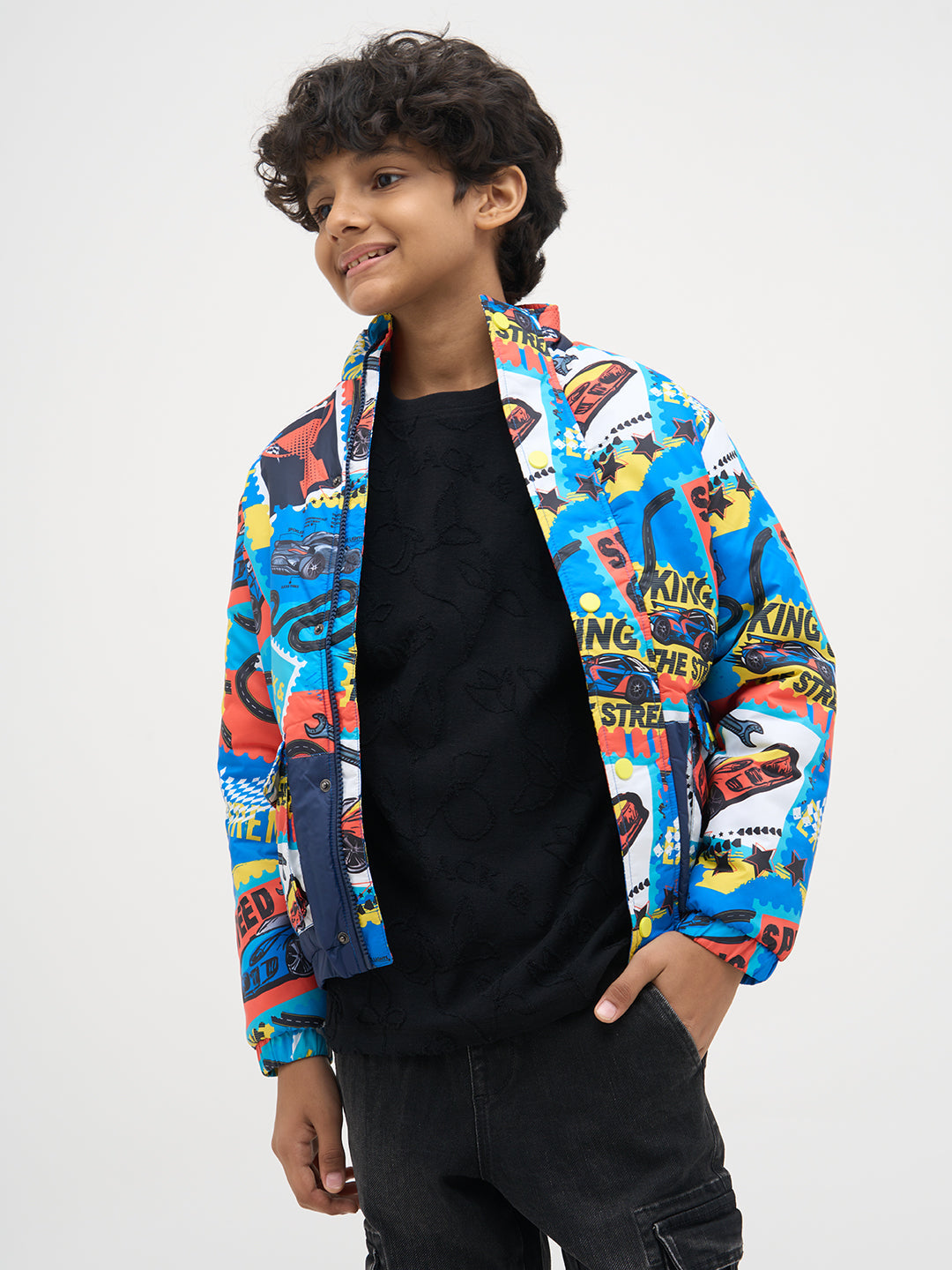 Black Jacquard Print Oversized T-Shirt