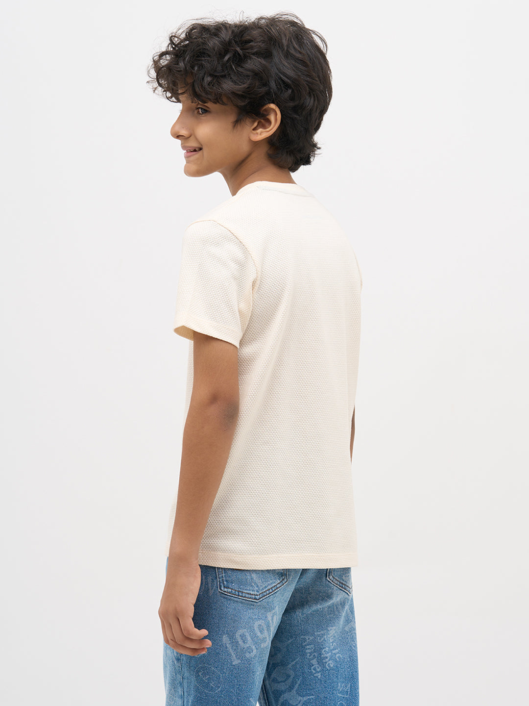 White Embroidered Dog Print T-Shirt