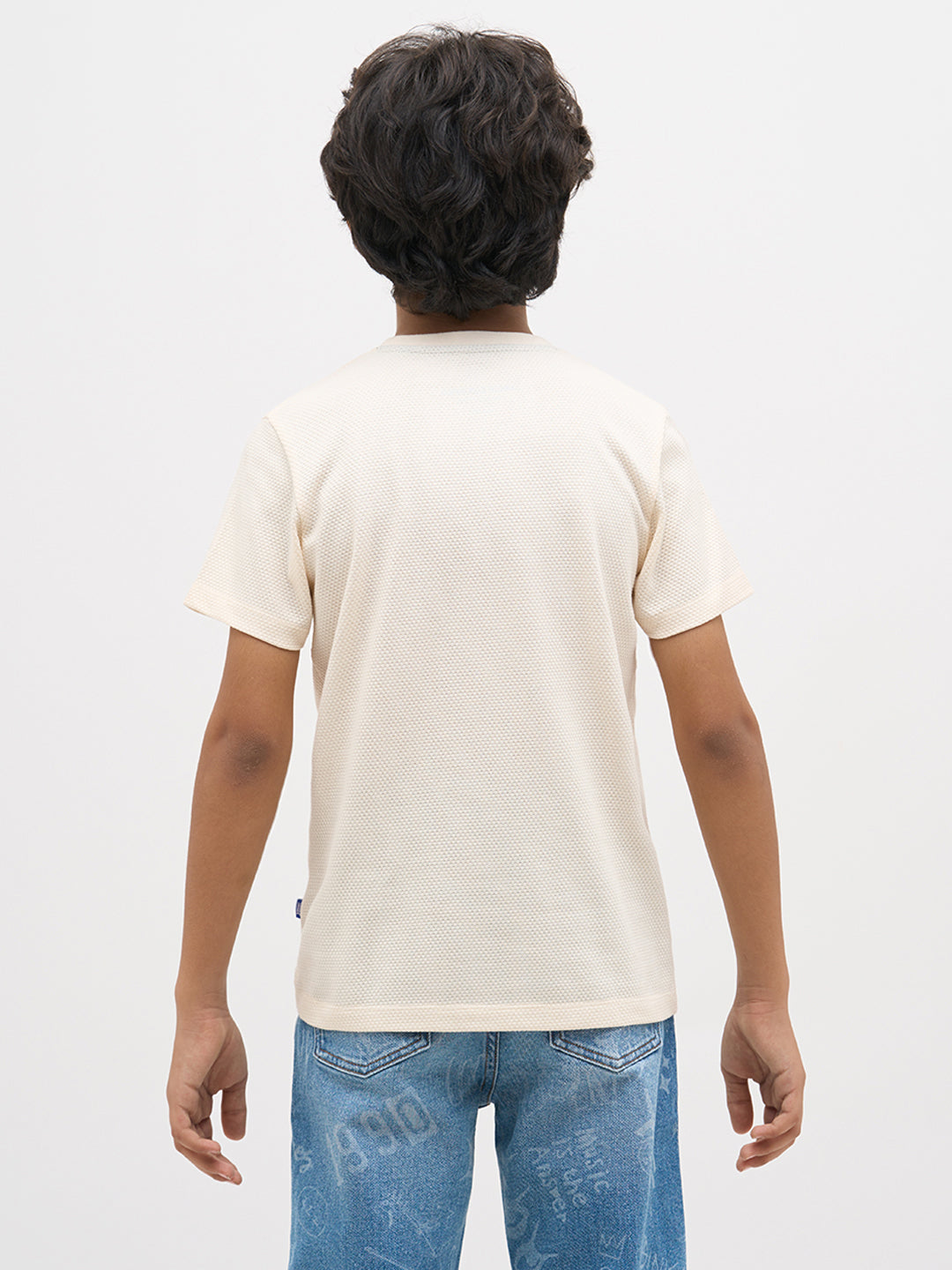 White Embroidered Dog Print T-Shirt