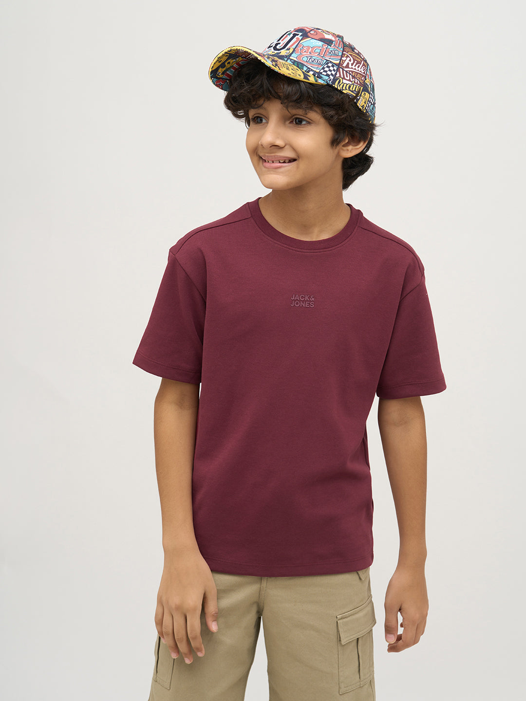 Boys Logo Text Print T-shirt