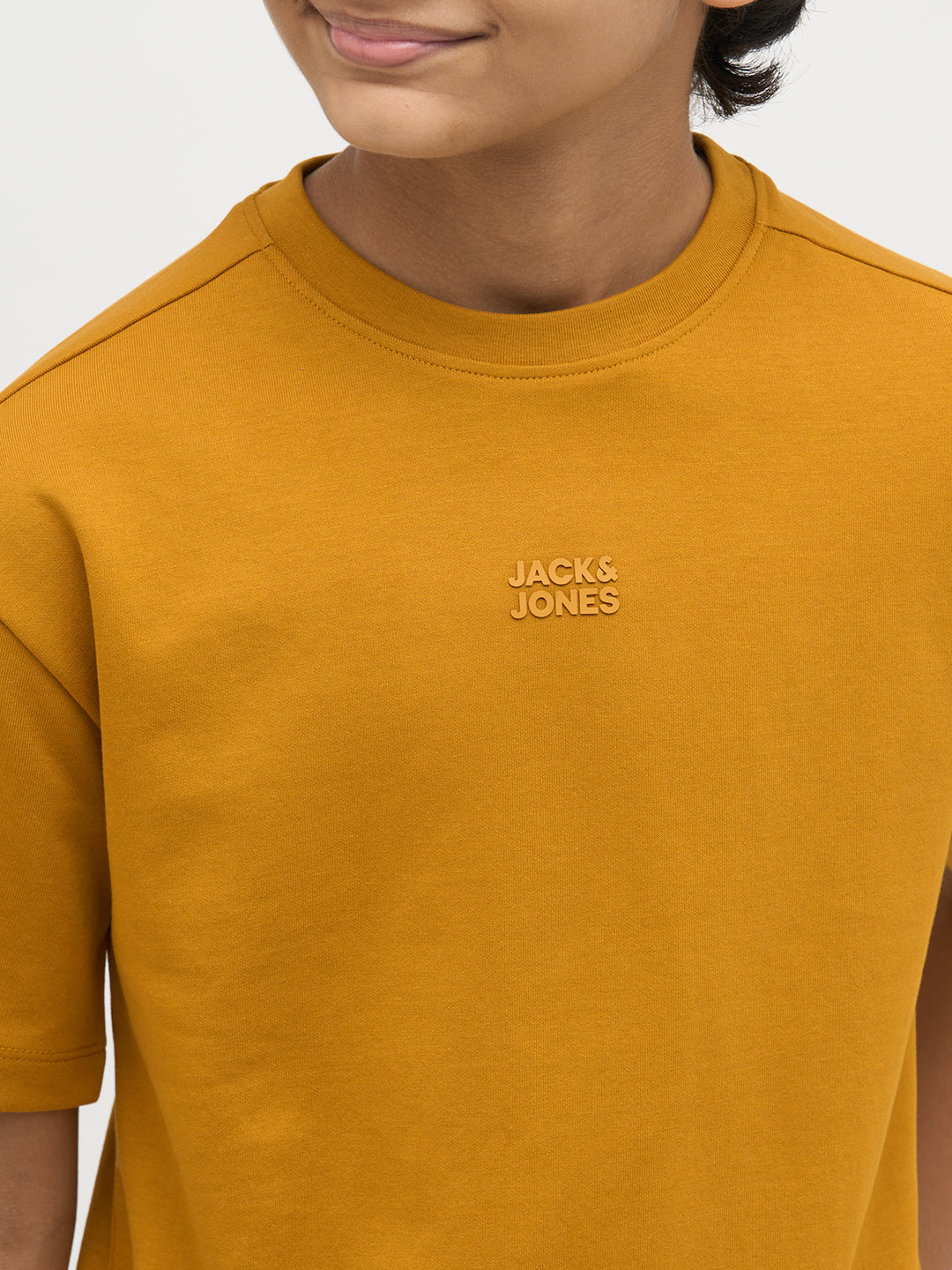 Boys Logo Text Print T-shirt - Mustard