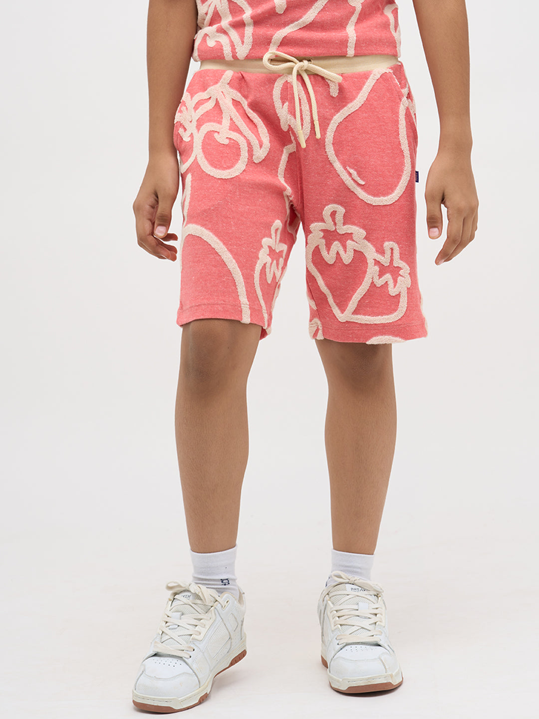 Pink Jacquard Cotton Shorts