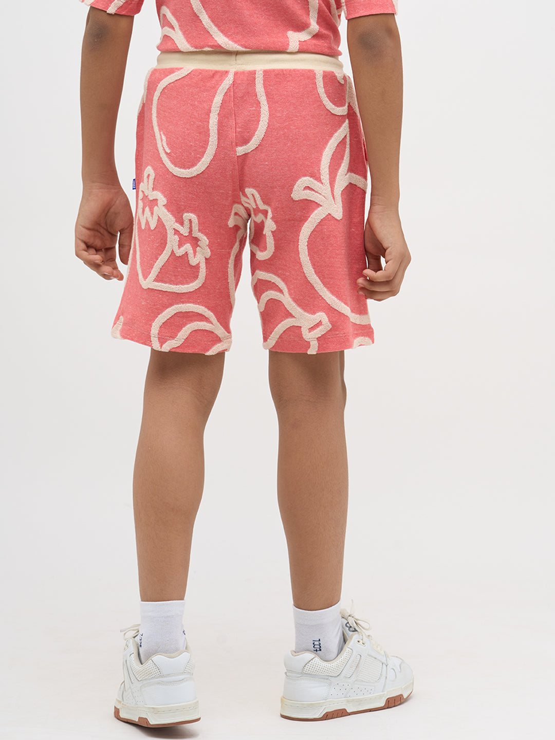 Pink Jacquard Cotton Shorts