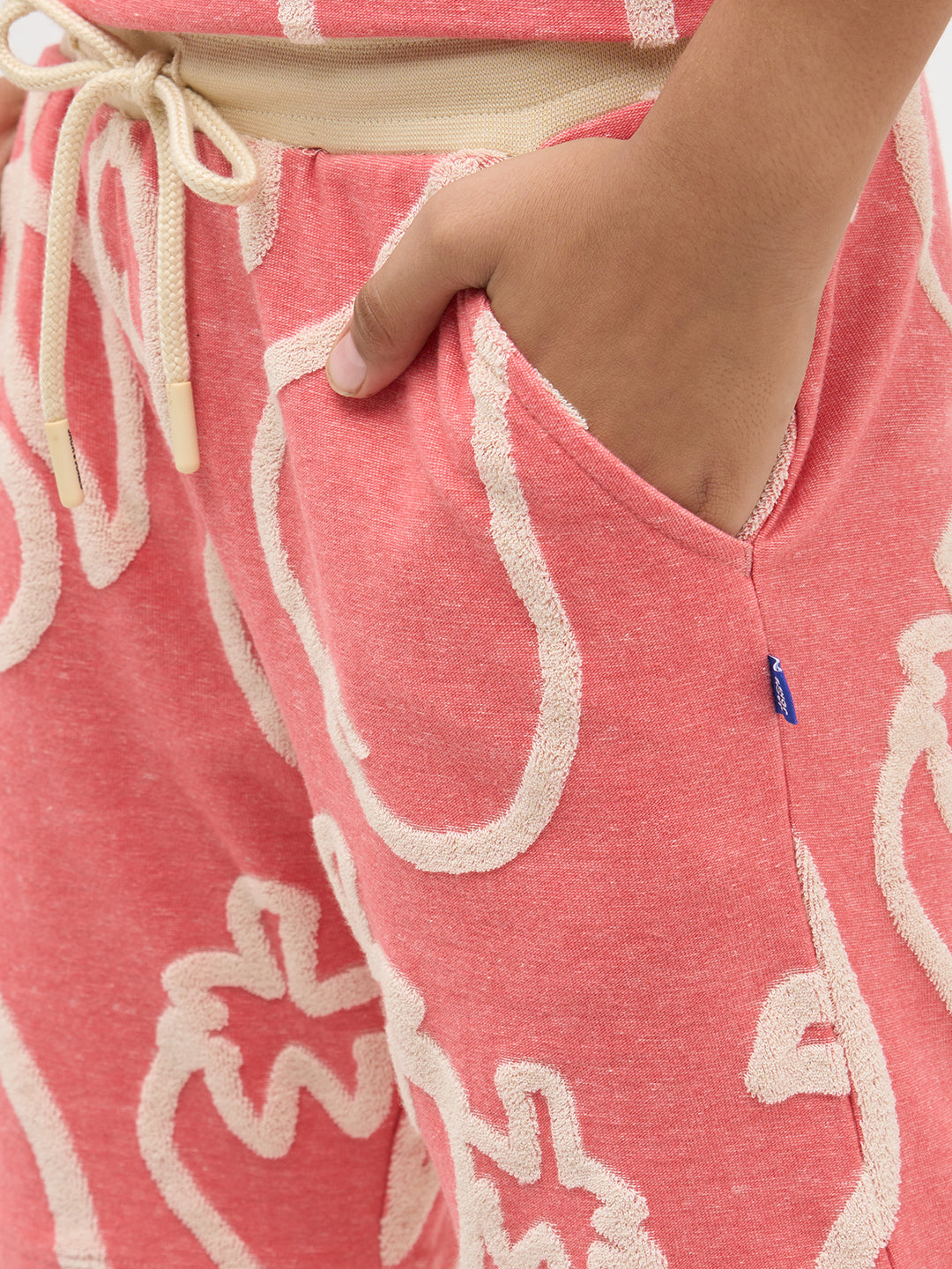 Pink Jacquard Cotton Shorts