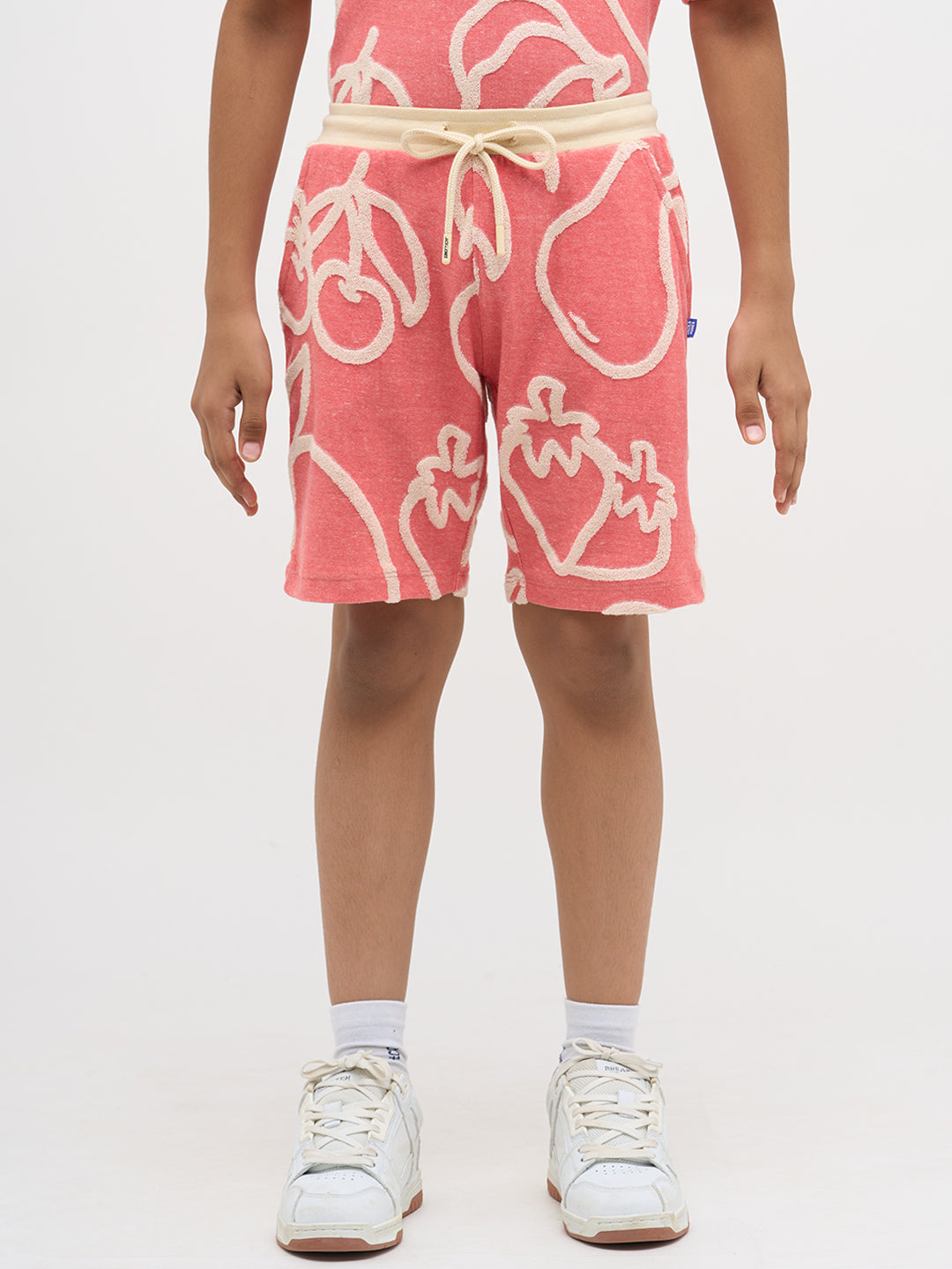 Pink Jacquard Cotton Shorts