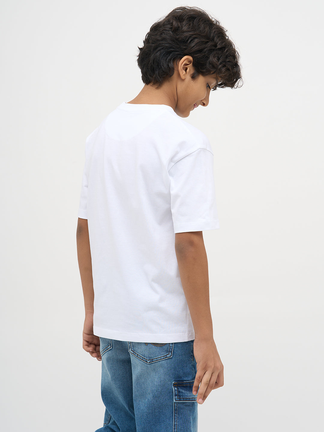 White Typographic Cotton T-Shirt