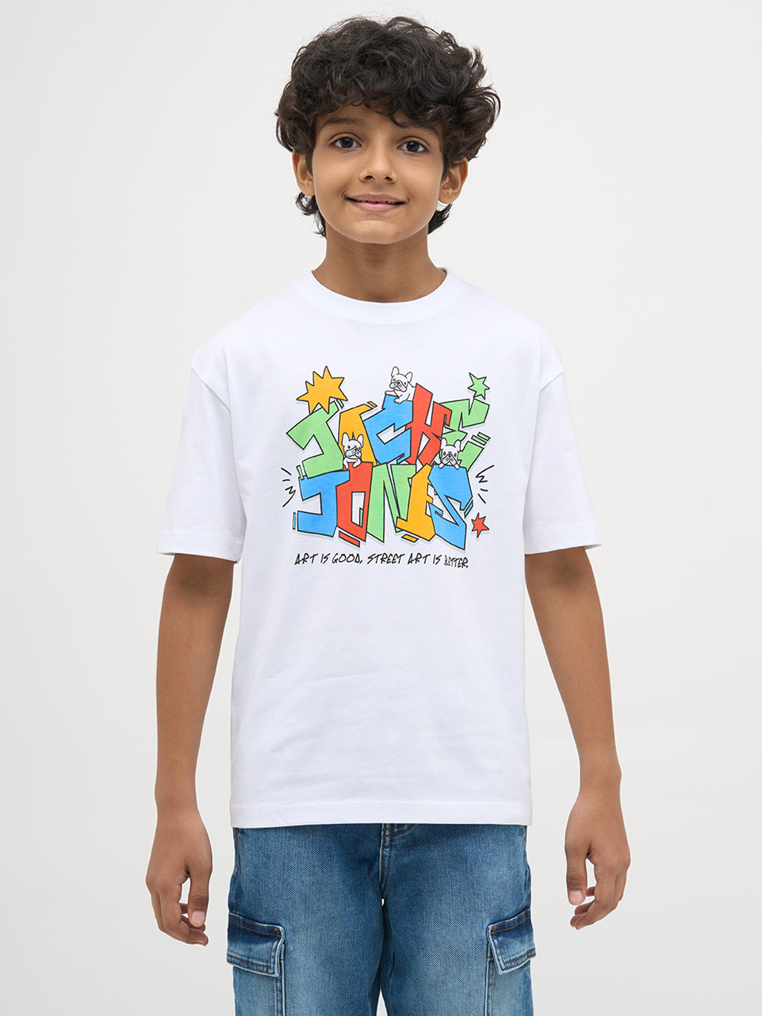 White Typographic Cotton T-Shirt