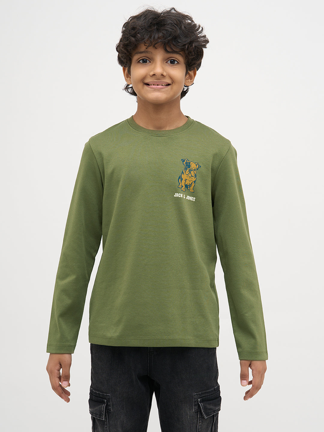 Green Doggo Print Full Sleeves T-Shirt