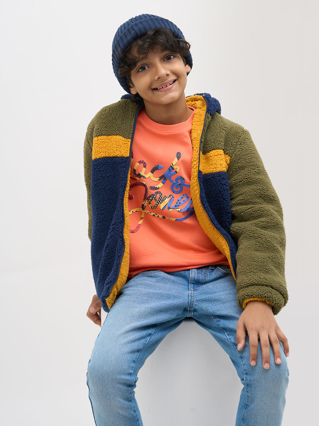 Orange Embroidered Cotton T-Shirt