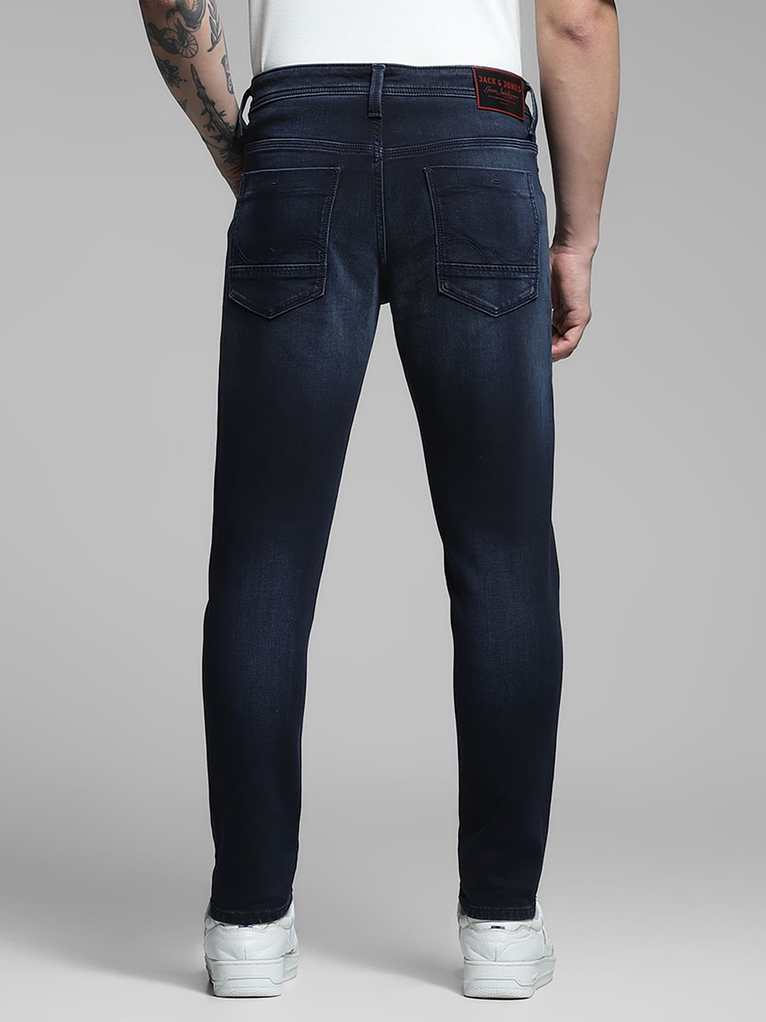 Dark Blue Brak Slim Fit Cropped Jeans