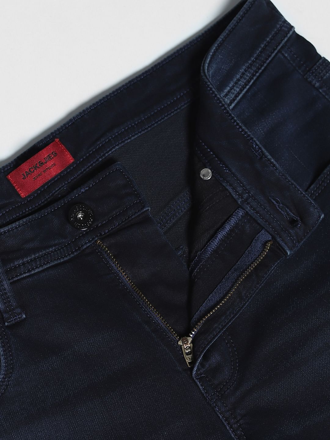 Dark Blue Brak Slim Fit Cropped Jeans