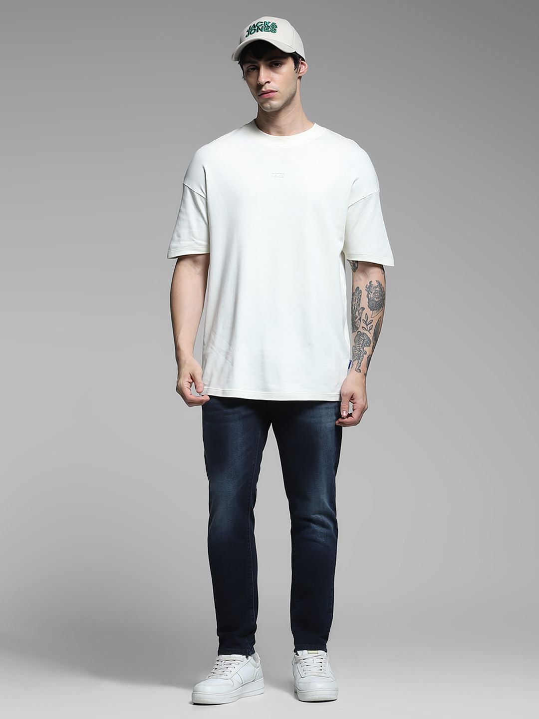 Dark Blue Brak Slim Fit Cropped Jeans