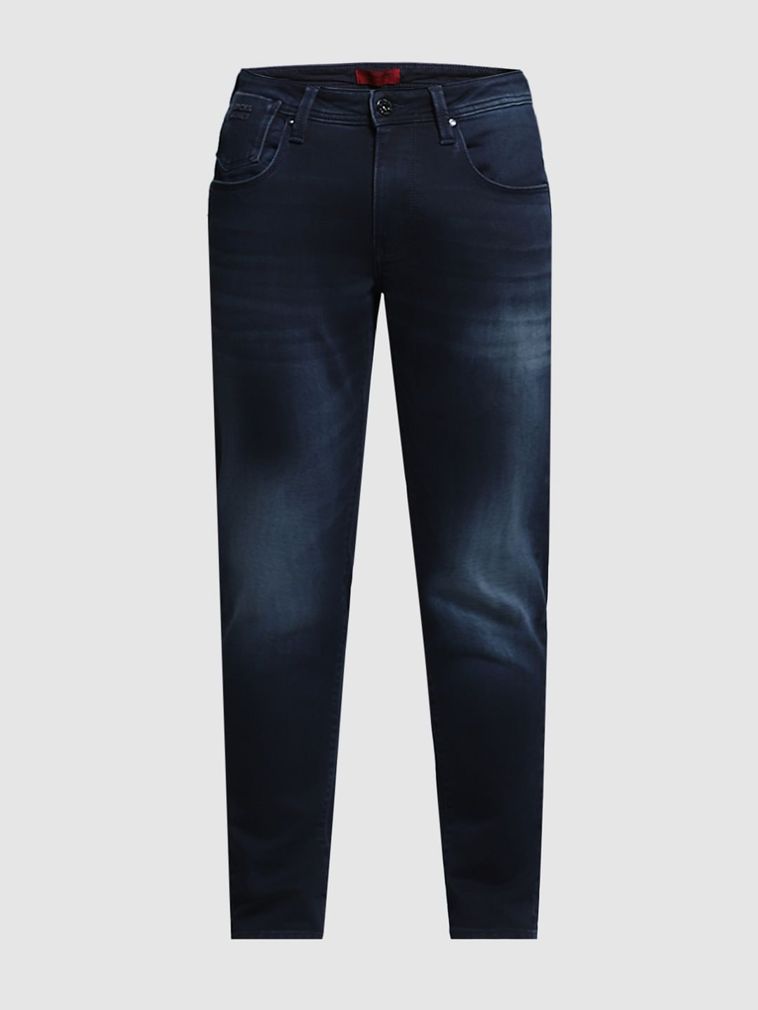 Dark Blue Brak Slim Fit Cropped Jeans