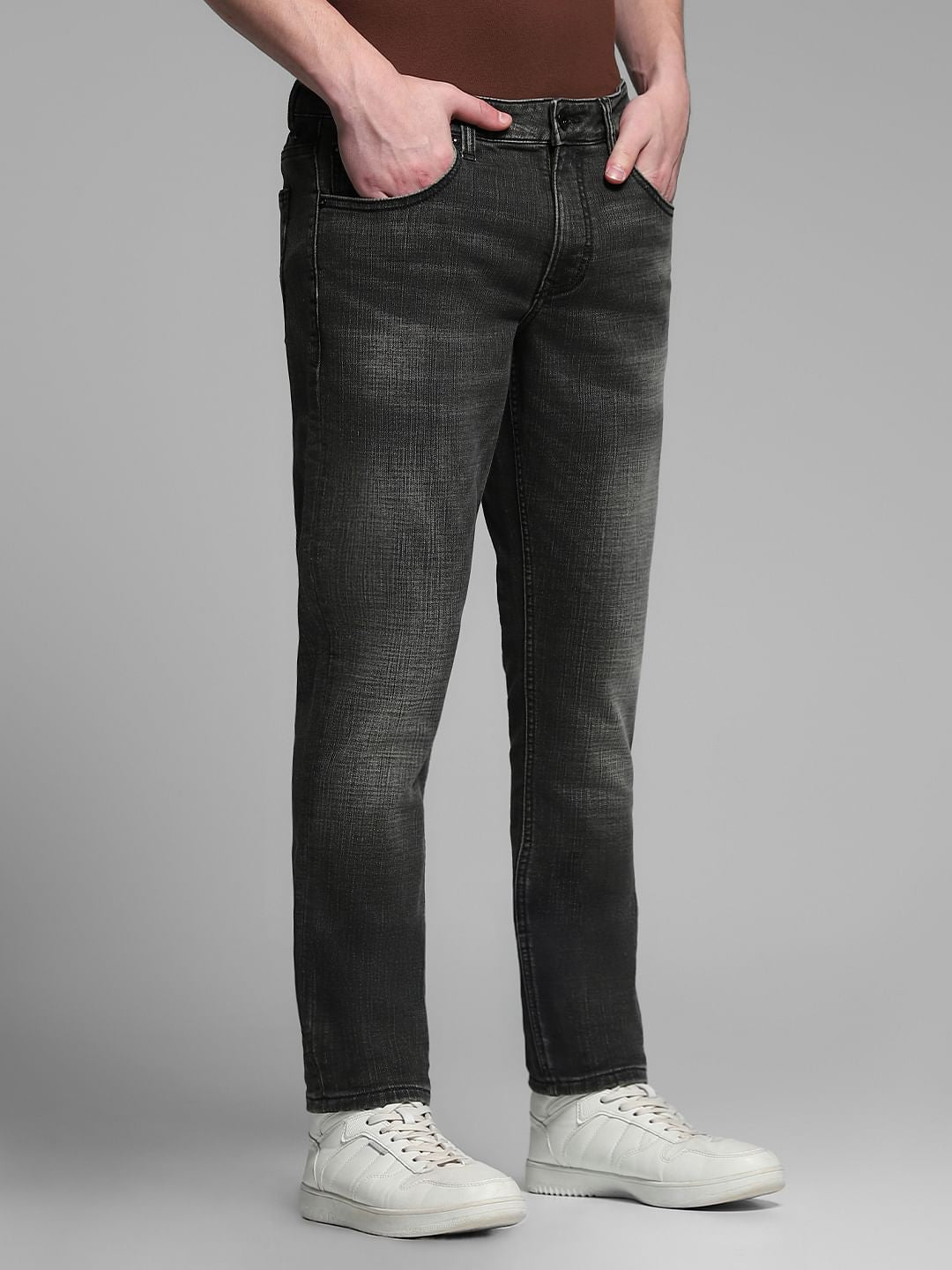 Olive Green Brak Slim Fit Cropped Jeans