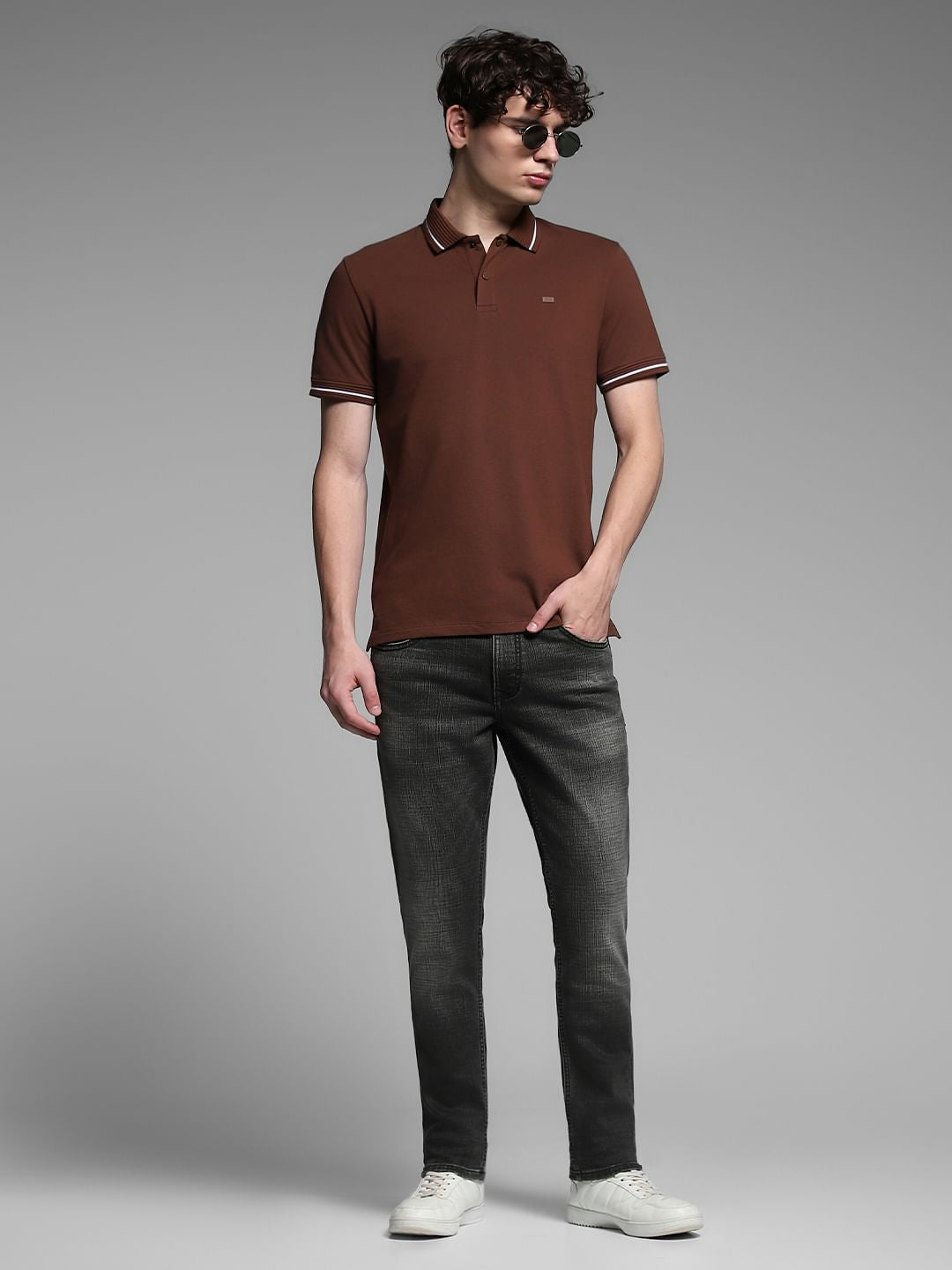 Olive Green Brak Slim Fit Cropped Jeans