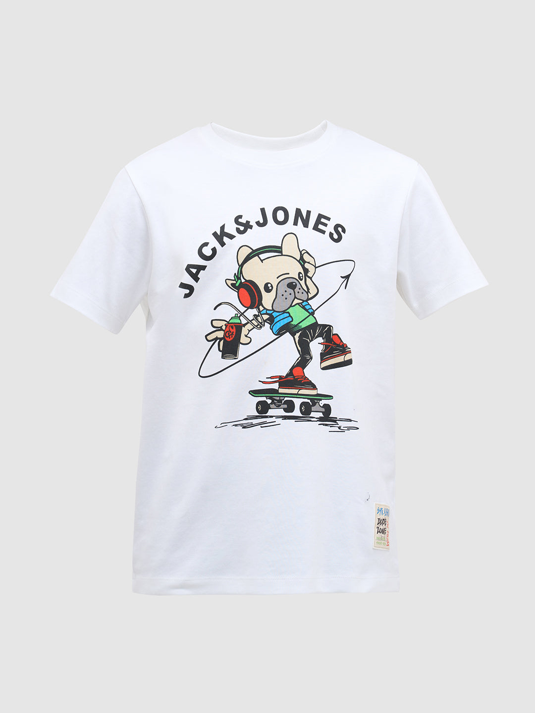 White Printed Cotton T-Shirt