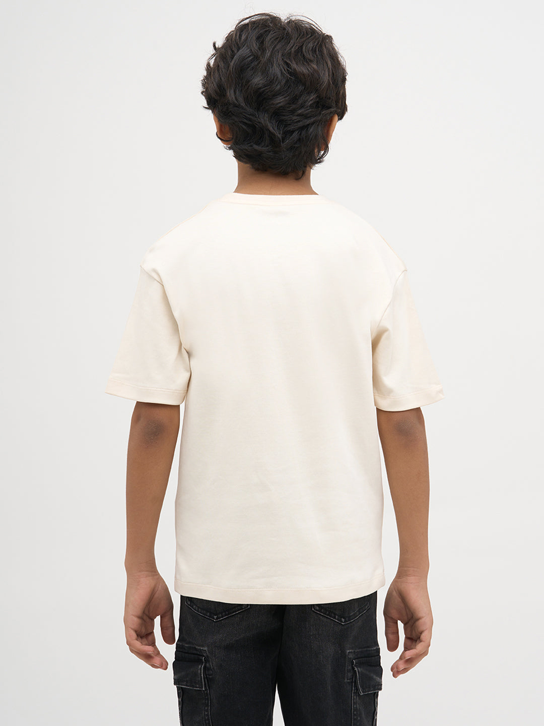 Cream Doggo Print Cotton T-Shirt