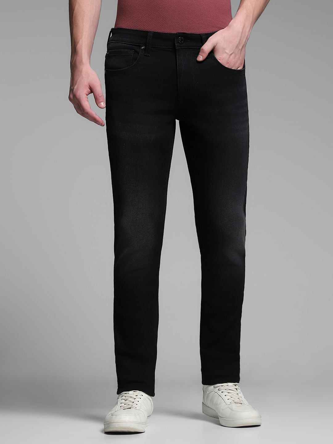 Black Brak Slim Fit Cropped Jeans