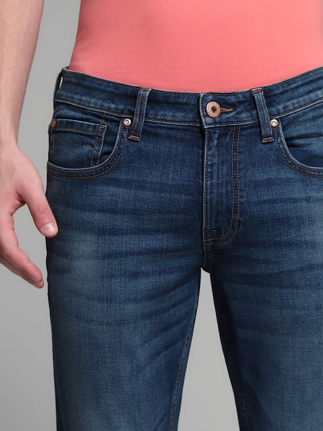 Blue Brak Slim Fit Cropped Jeans