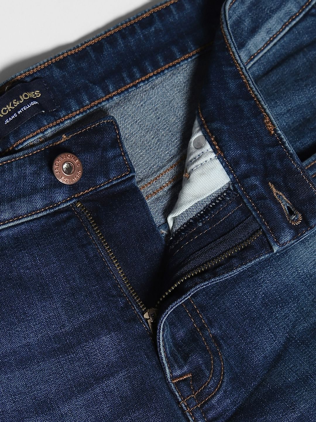 Blue Brak Slim Fit Cropped Jeans