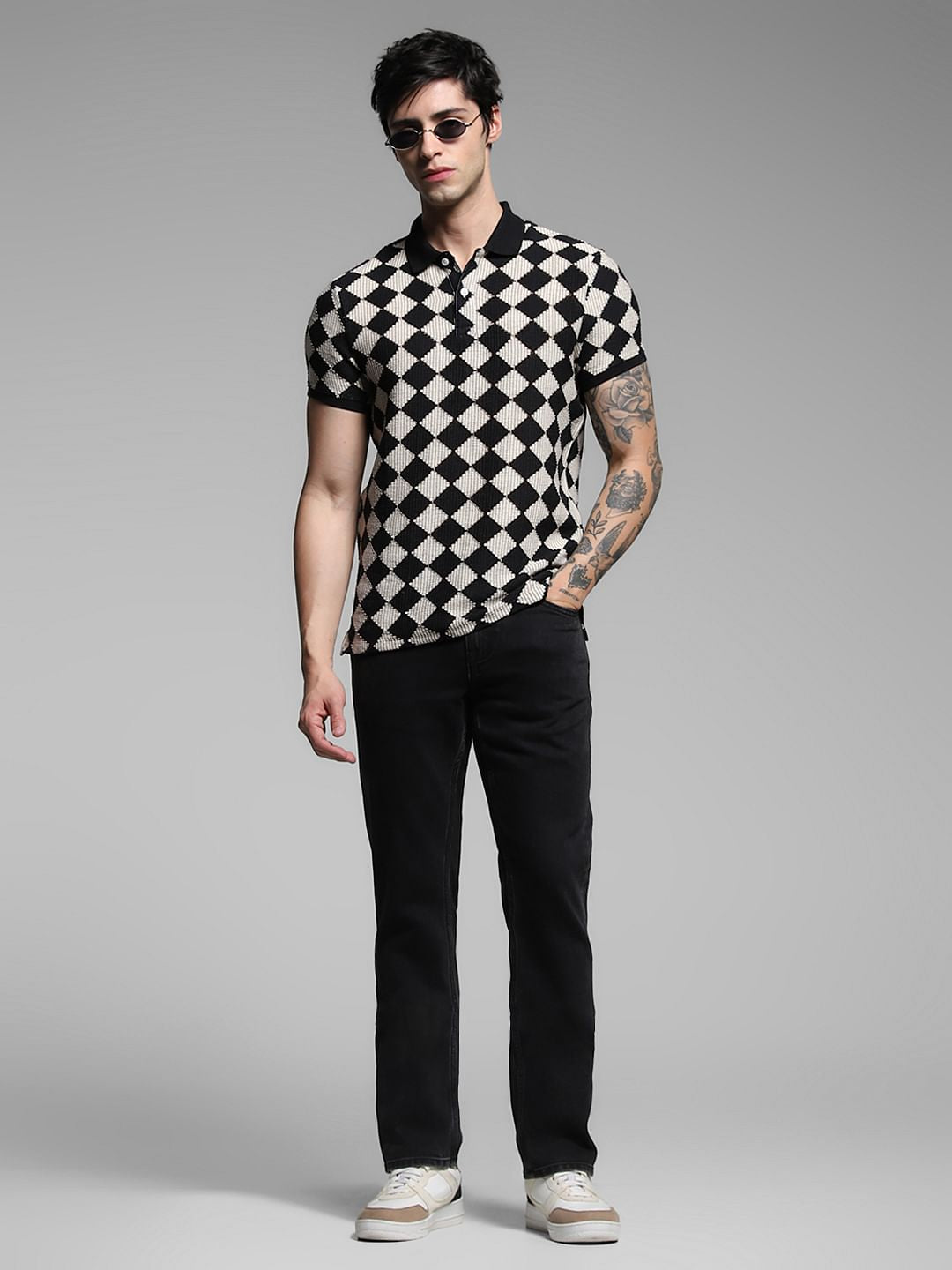 Black Low Rise Clark Regular Fit Jeans