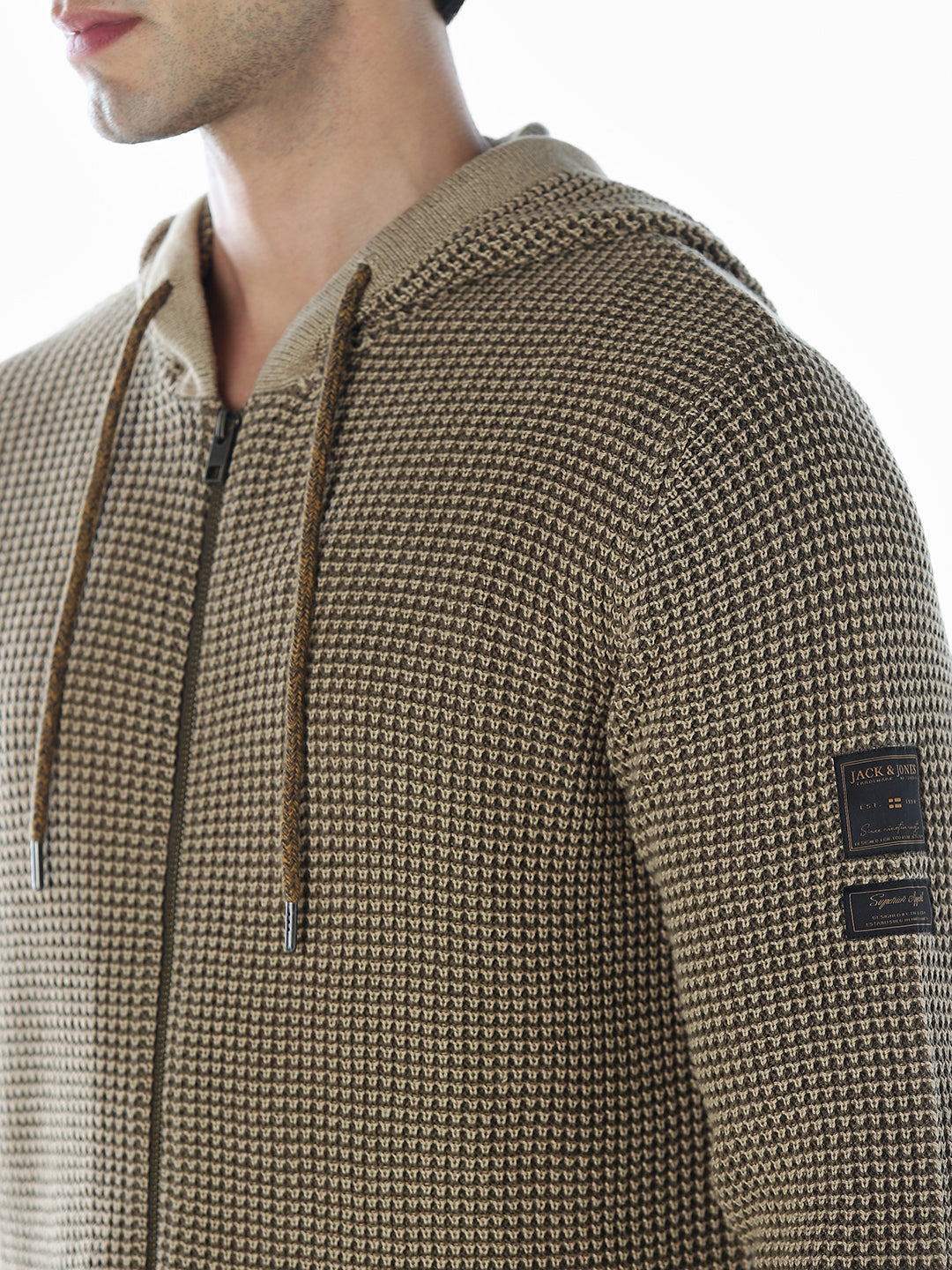 Zip-up Oversized Hooded Knit