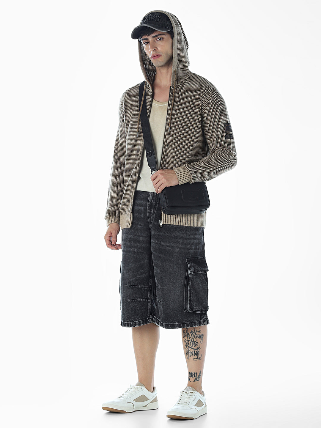 Zip-up Oversized Hooded Knit