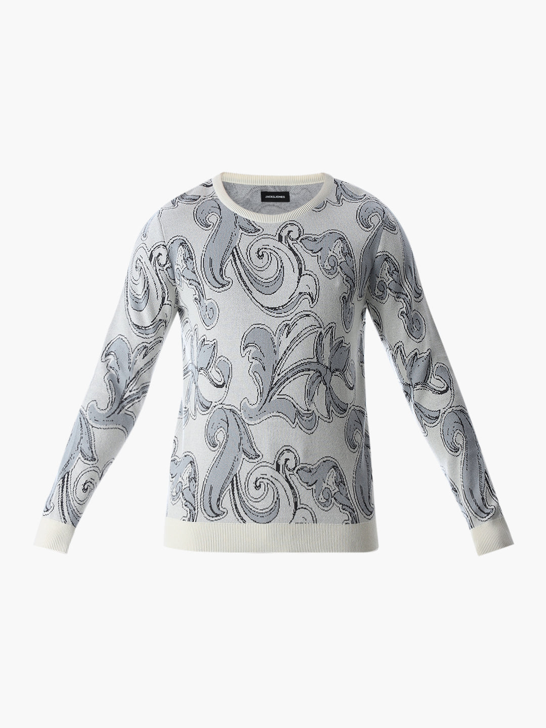 Printed Fkat Knit Pullover