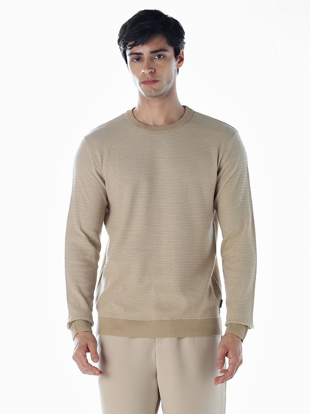 Cotton Flat Knit Oversized Pullover