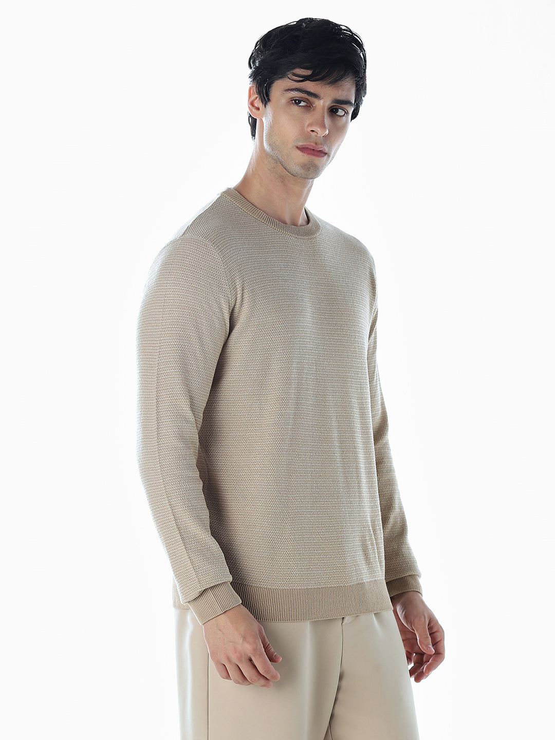 Cotton Flat Knit Oversized Pullover