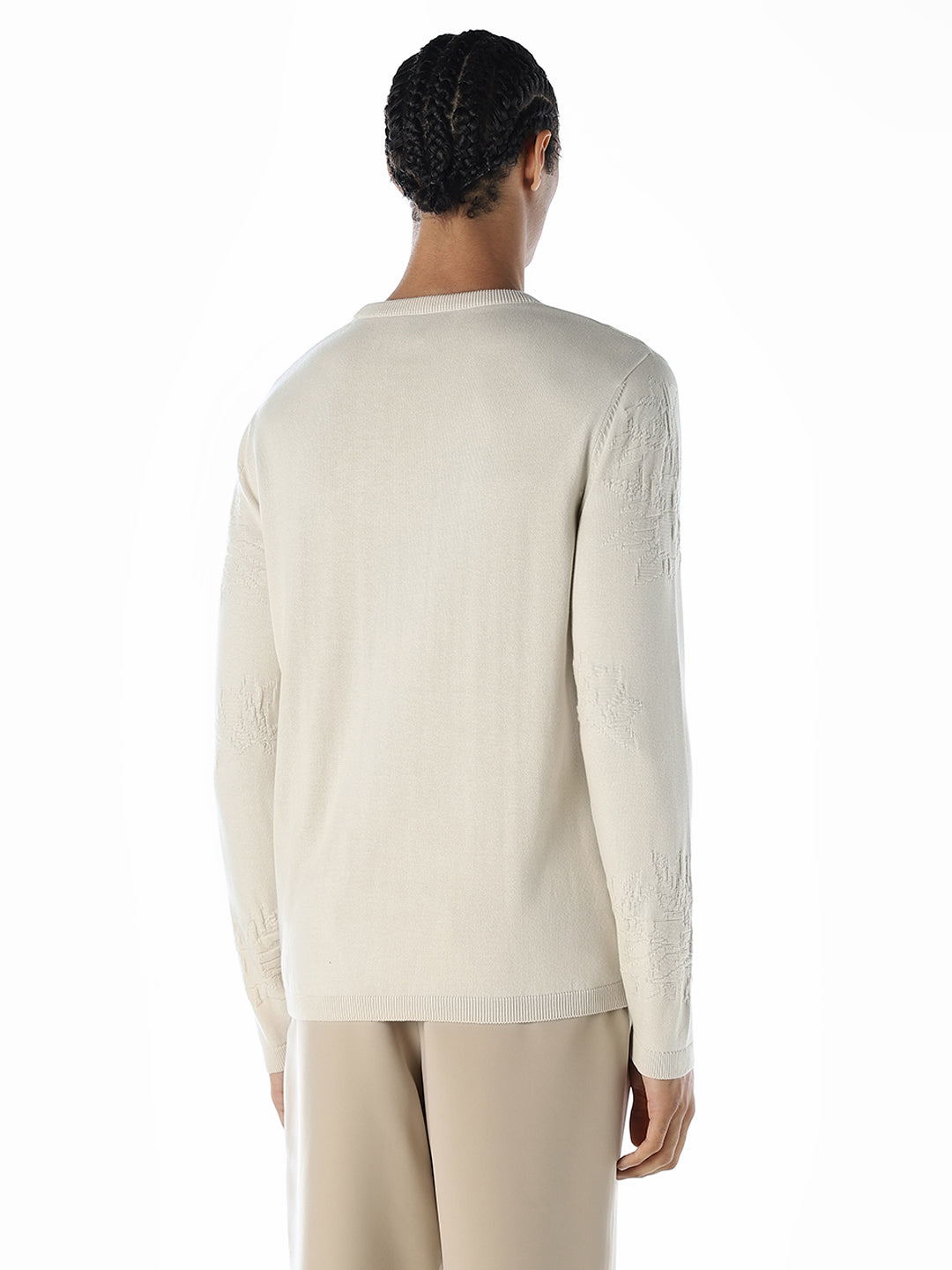 Printed Flat Knit Oversized Pullover