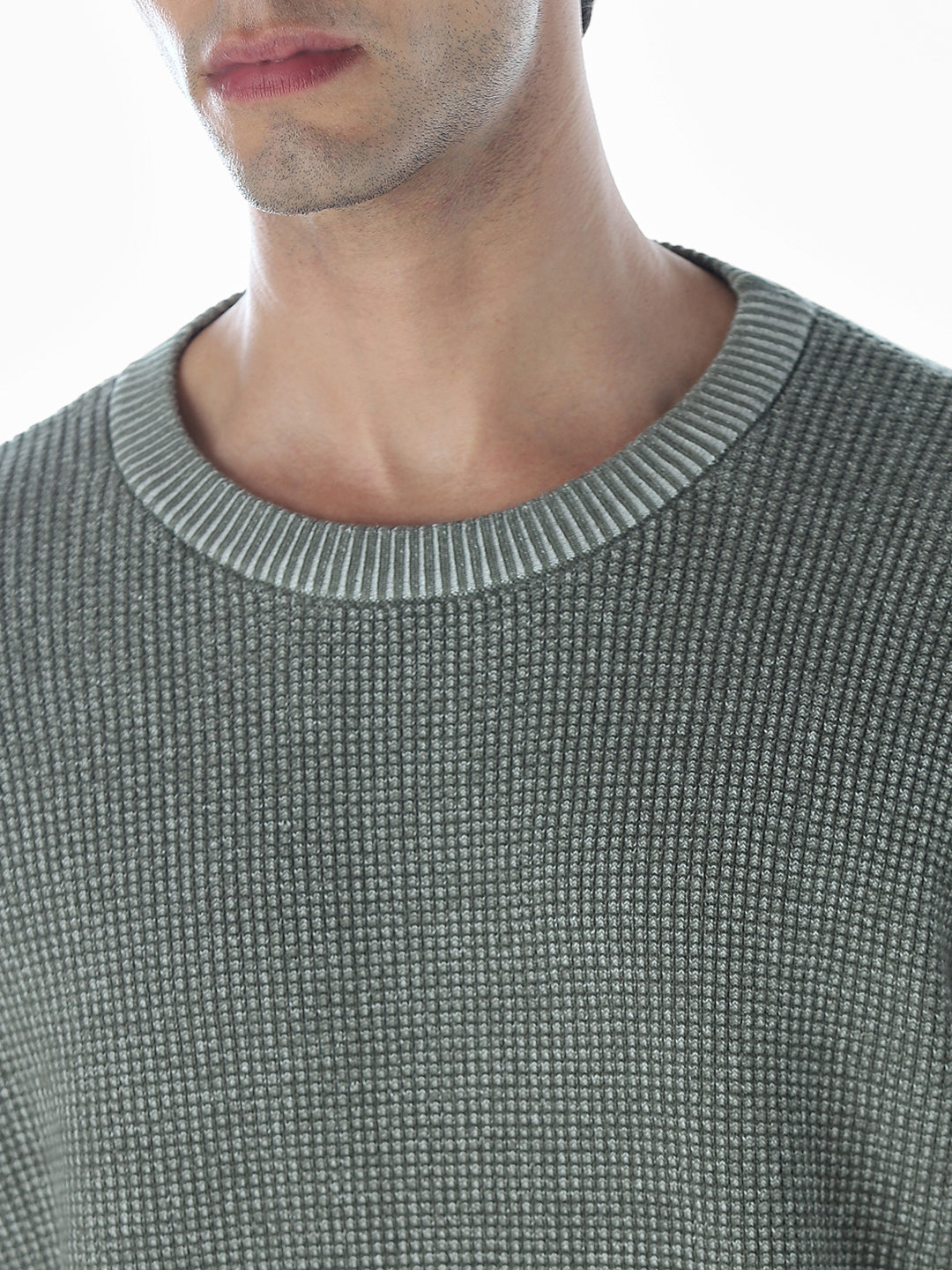 Textured Stretch Oversized Pullover