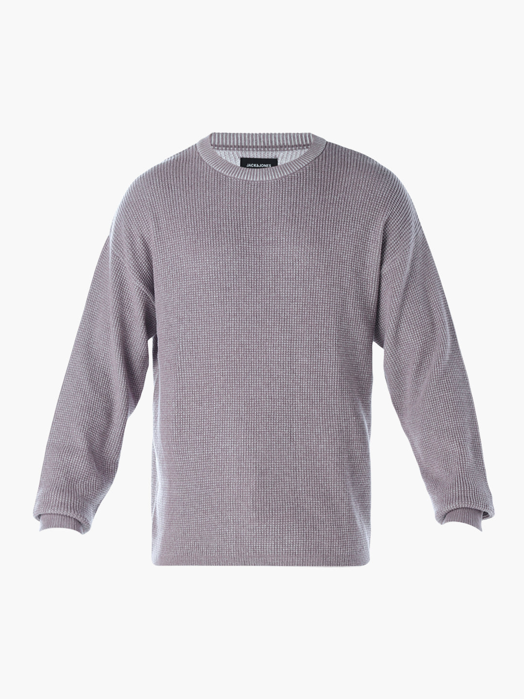 Textured Stretch Oversized Pullover - Grey