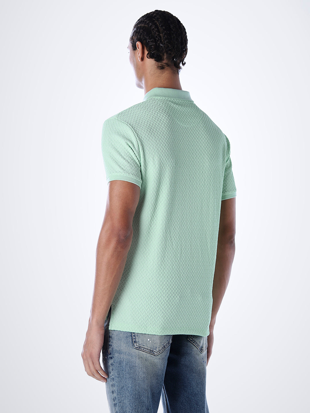 Textured Zipped Polo