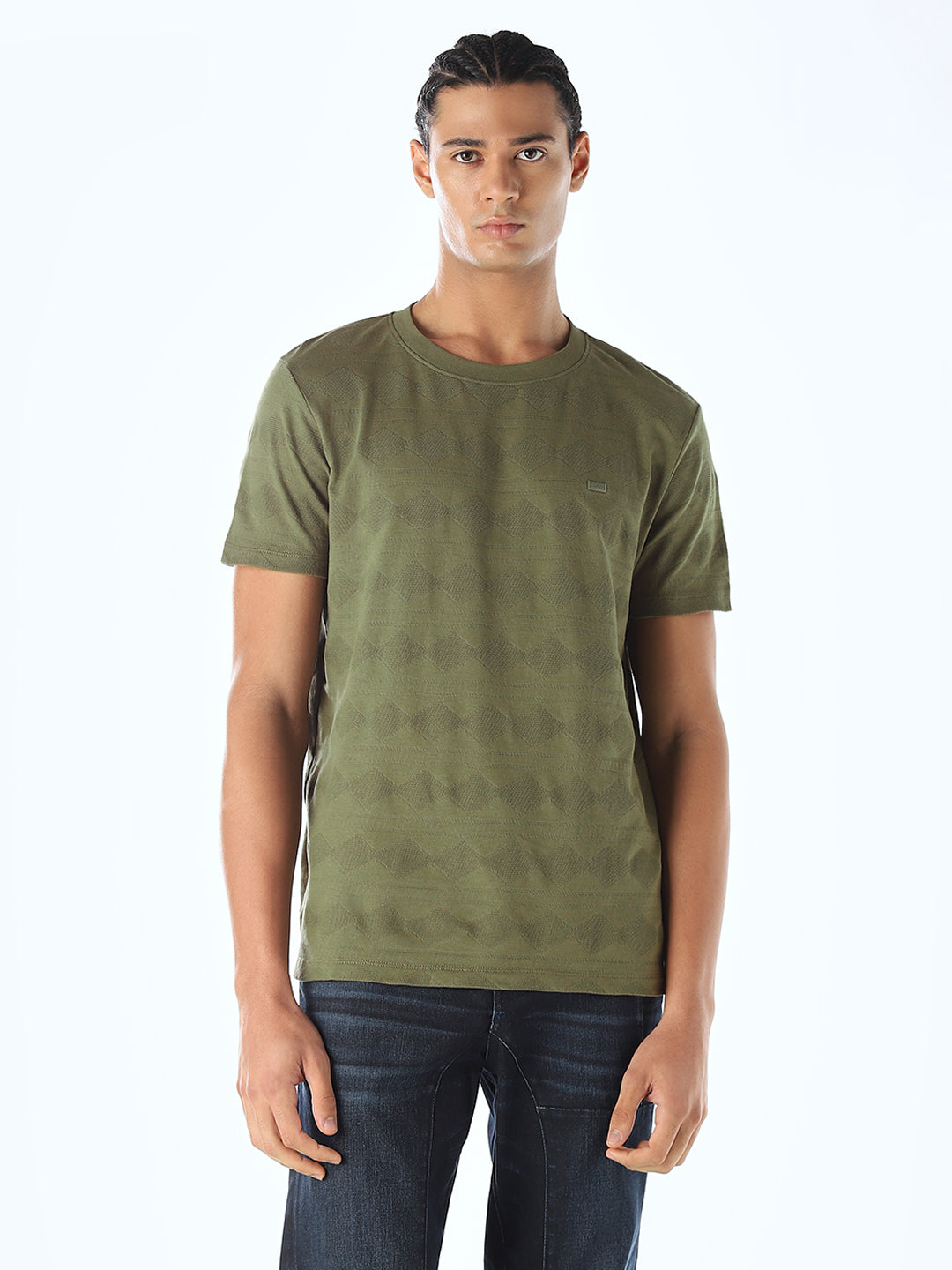 Jacquard Cotton T-shirt - Green