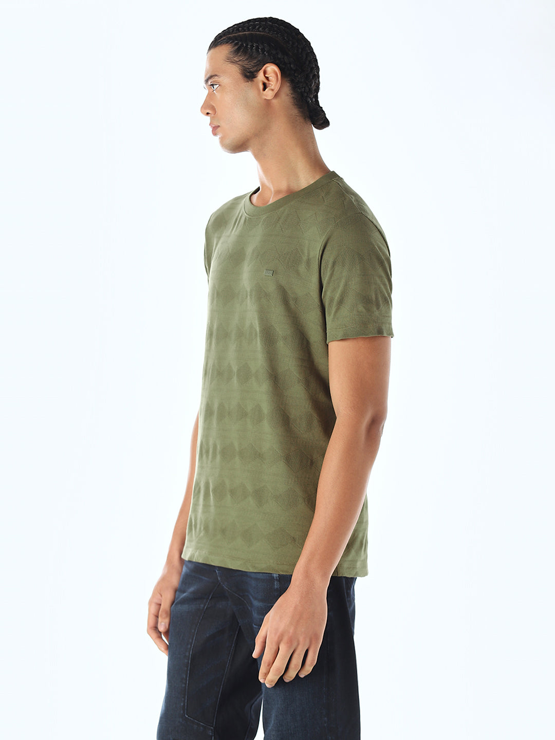 Jacquard Cotton T-shirt - Green