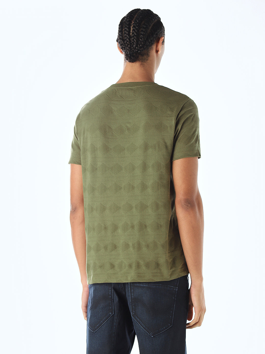 Jacquard Cotton T-shirt - Green