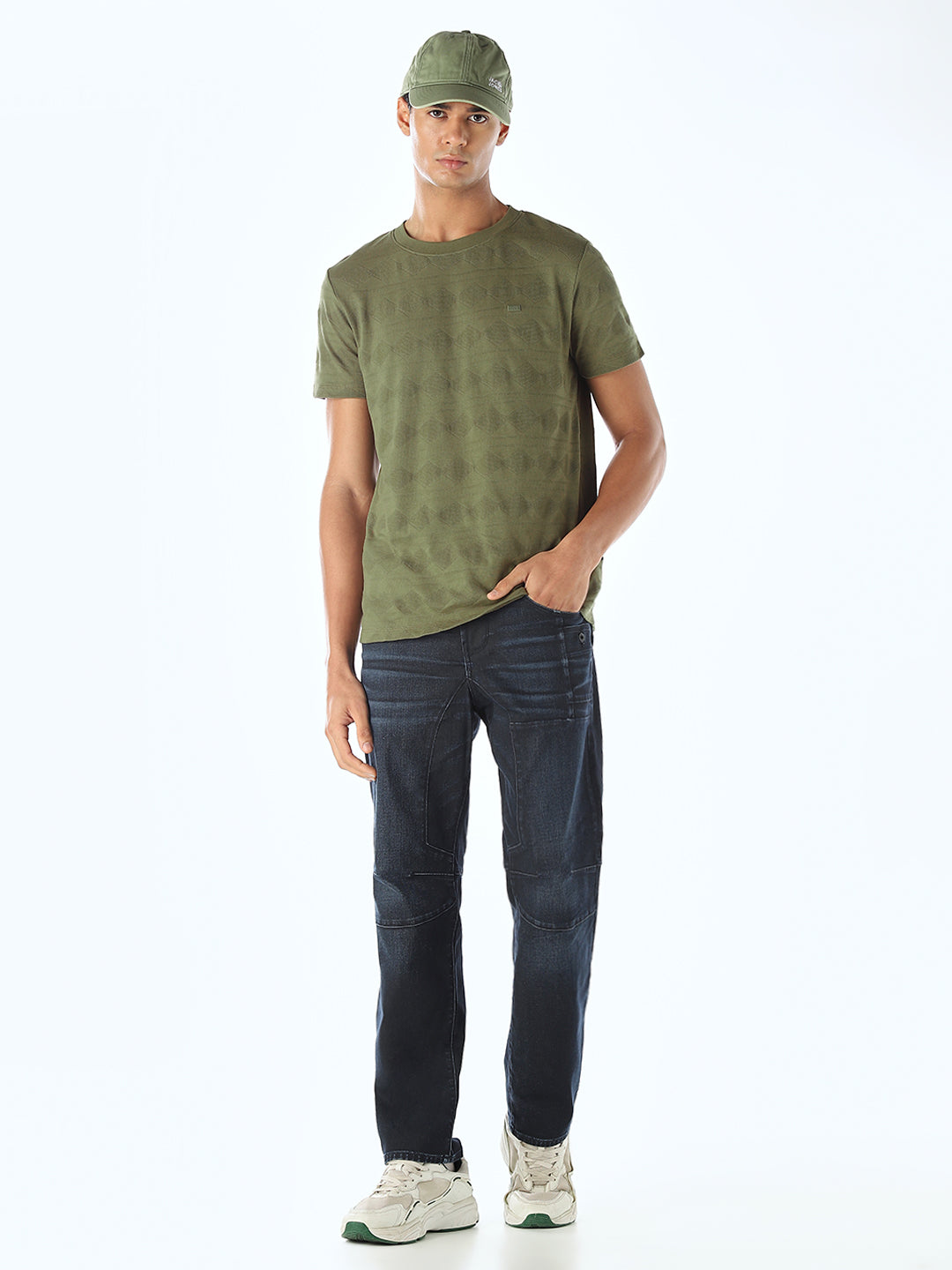 Jacquard Cotton T-shirt - Green