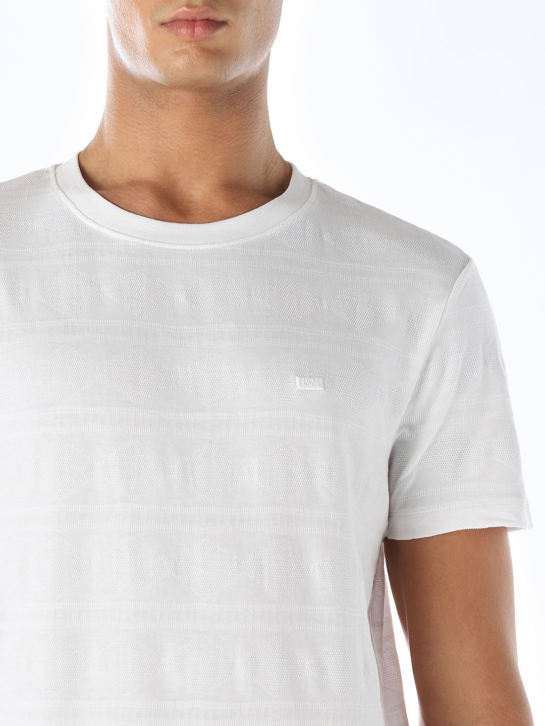 Jacquard Cotton T-shirt - White