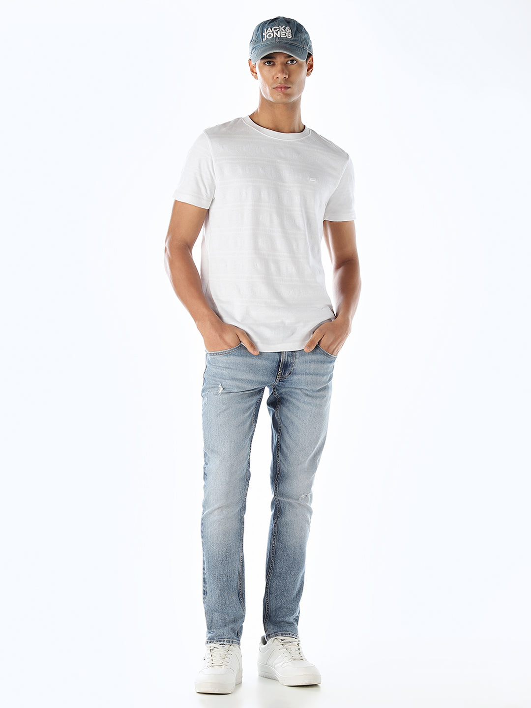 Jacquard Cotton T-shirt - White