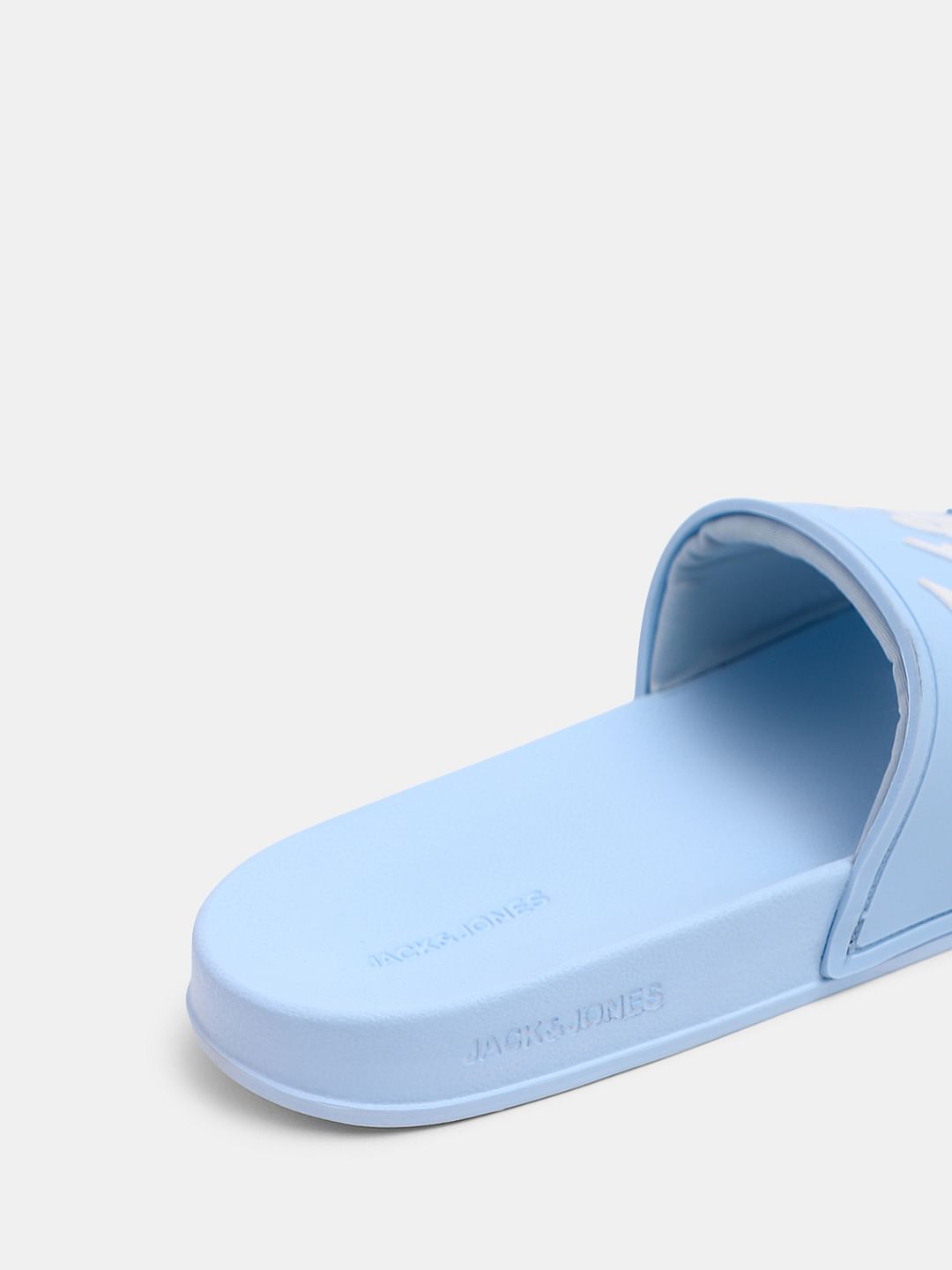 Light Blue Cursive Logo Pool Sliders